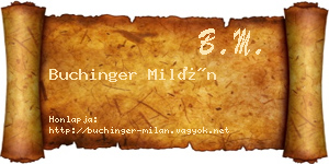 Buchinger Milán névjegykártya
