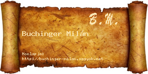 Buchinger Milán névjegykártya